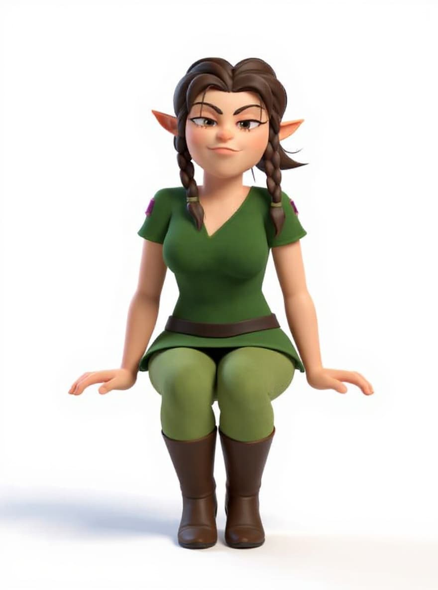 green dress