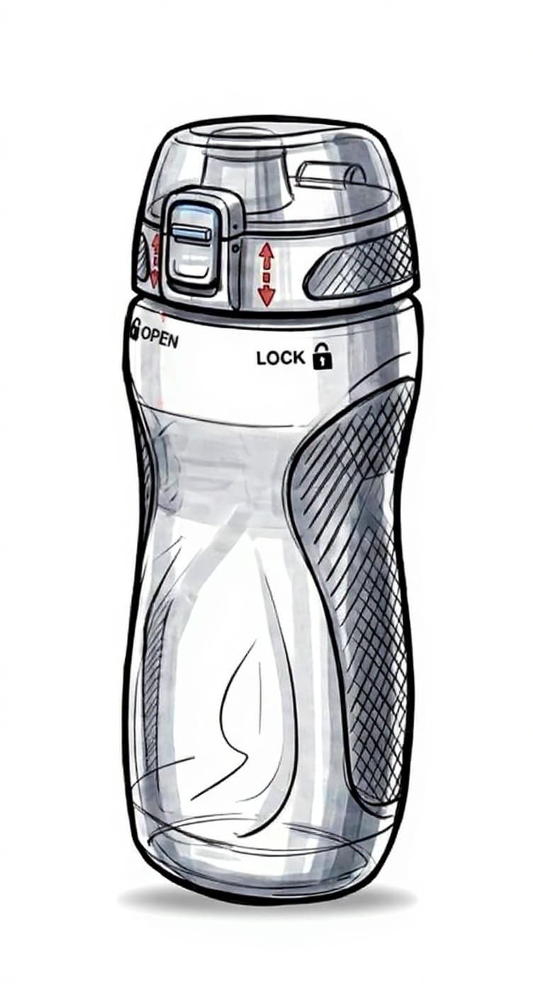 transparent water bottle