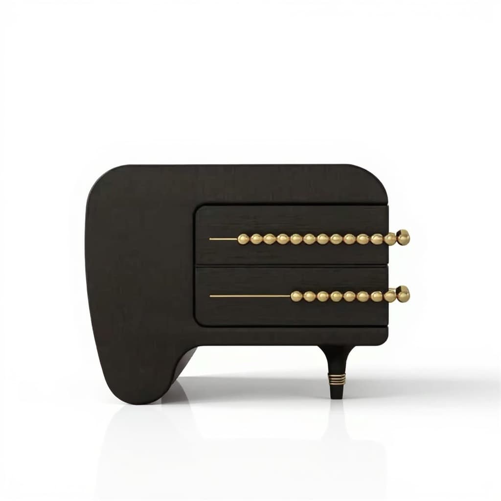 black wooden nightstand