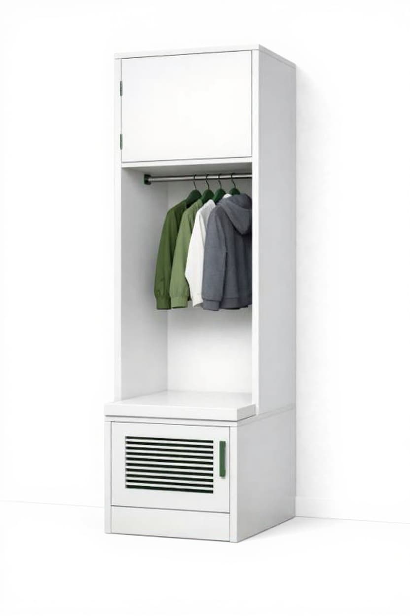 white storage unit