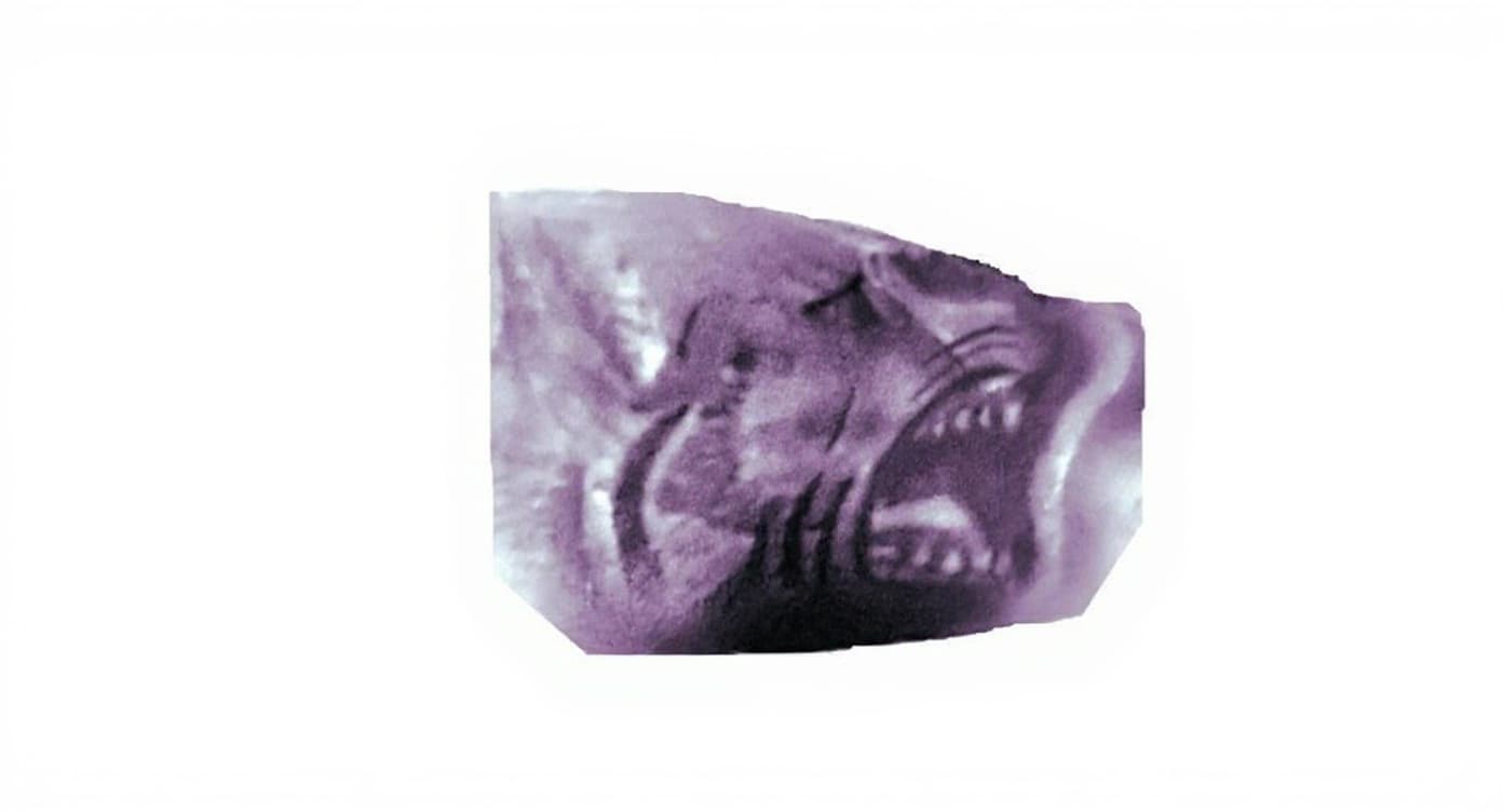 fragmented stone carving