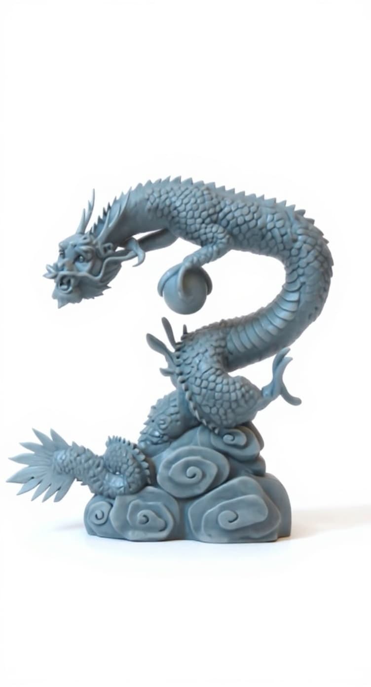 gray dragon statue