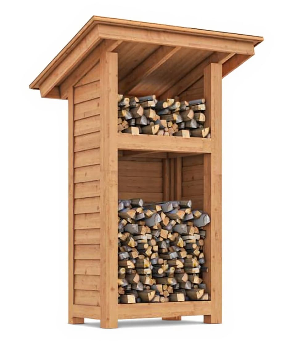 wooden firewood storage