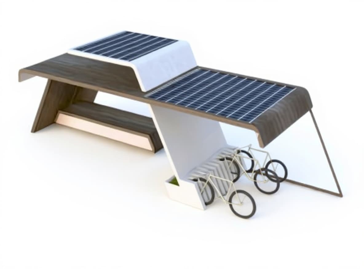 solar-powered bike rack