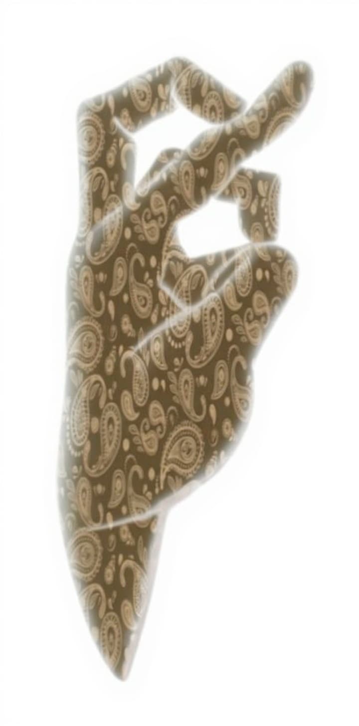 paisley-patterned hand