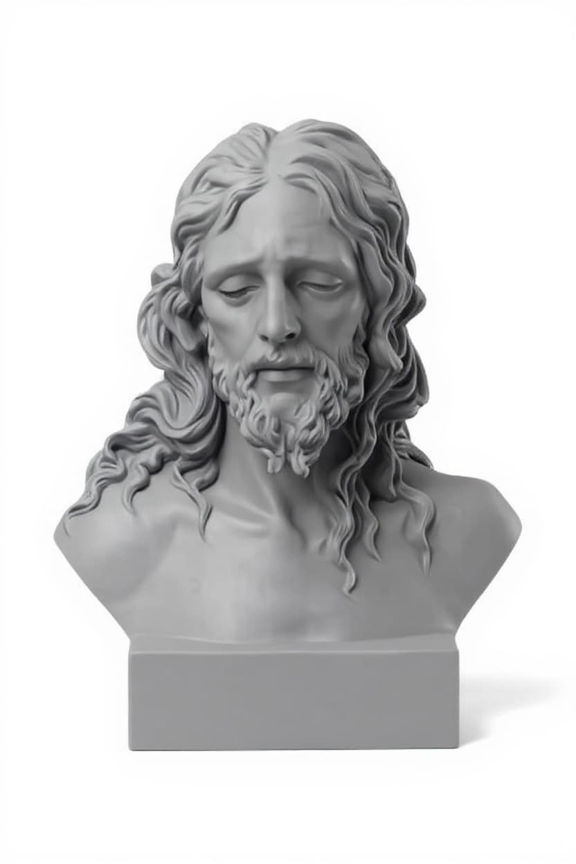 bust, gray stone