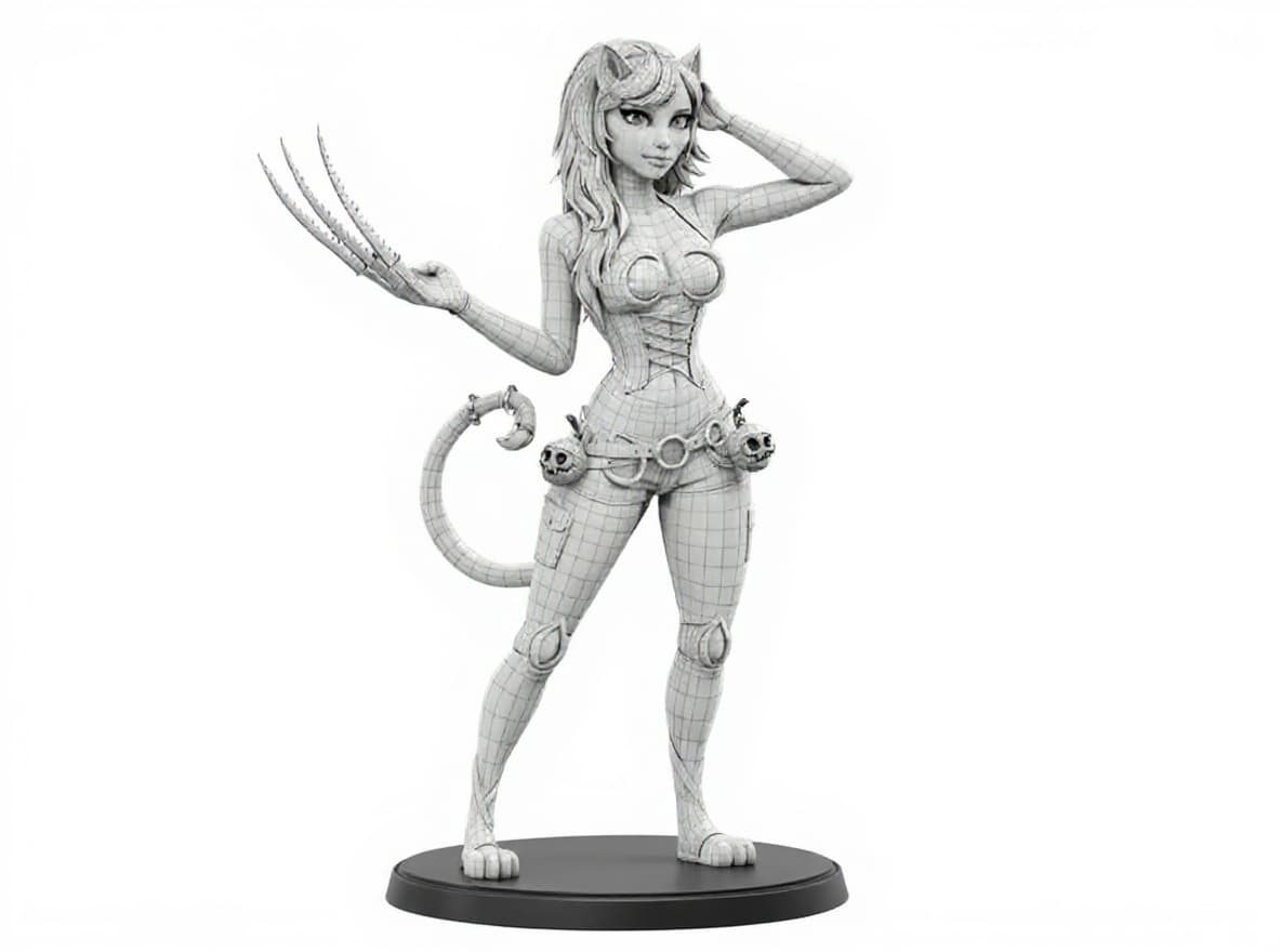 wireframe figurine