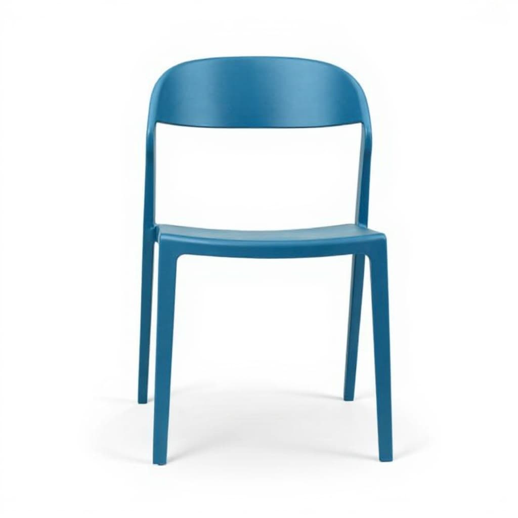 blue plastic chair