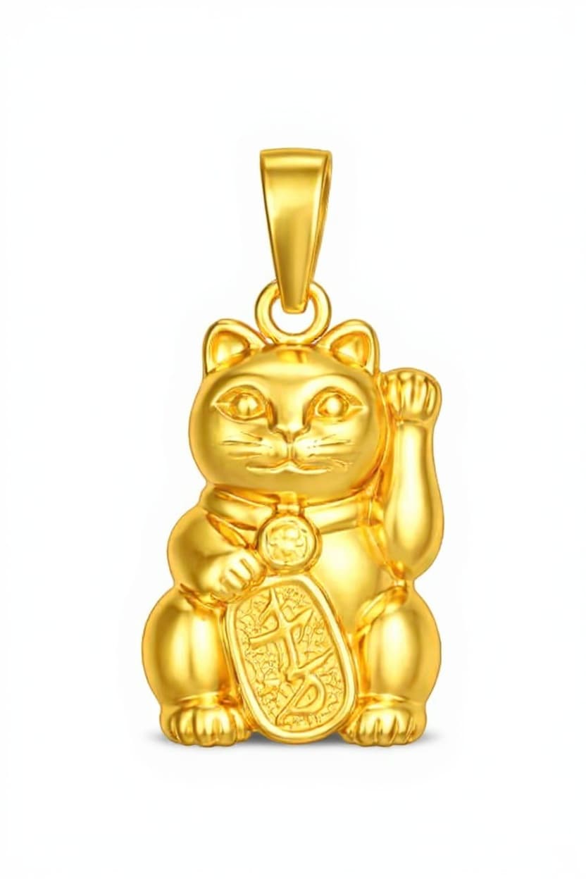 gold cat pendant