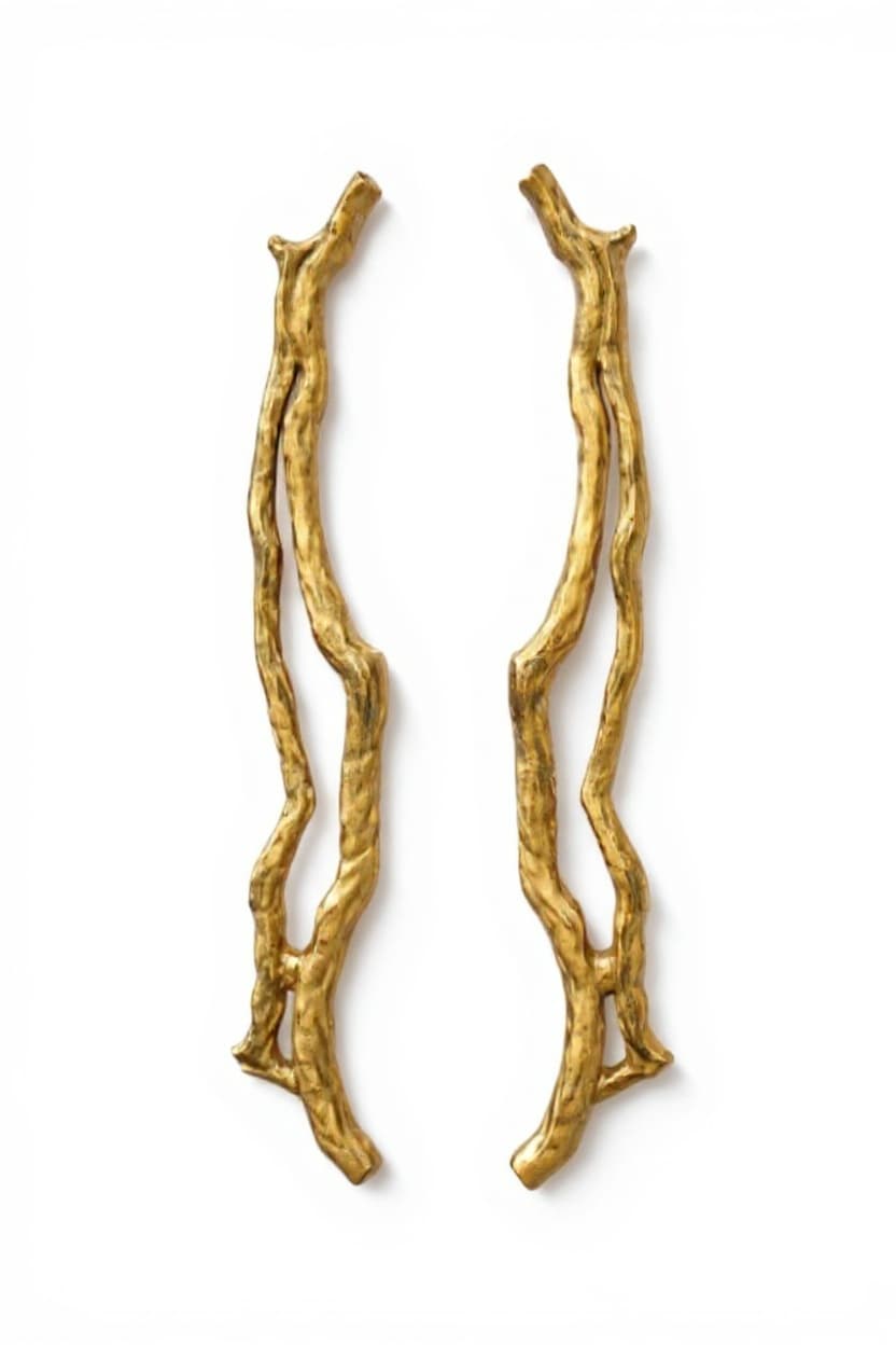 gold branch earrings