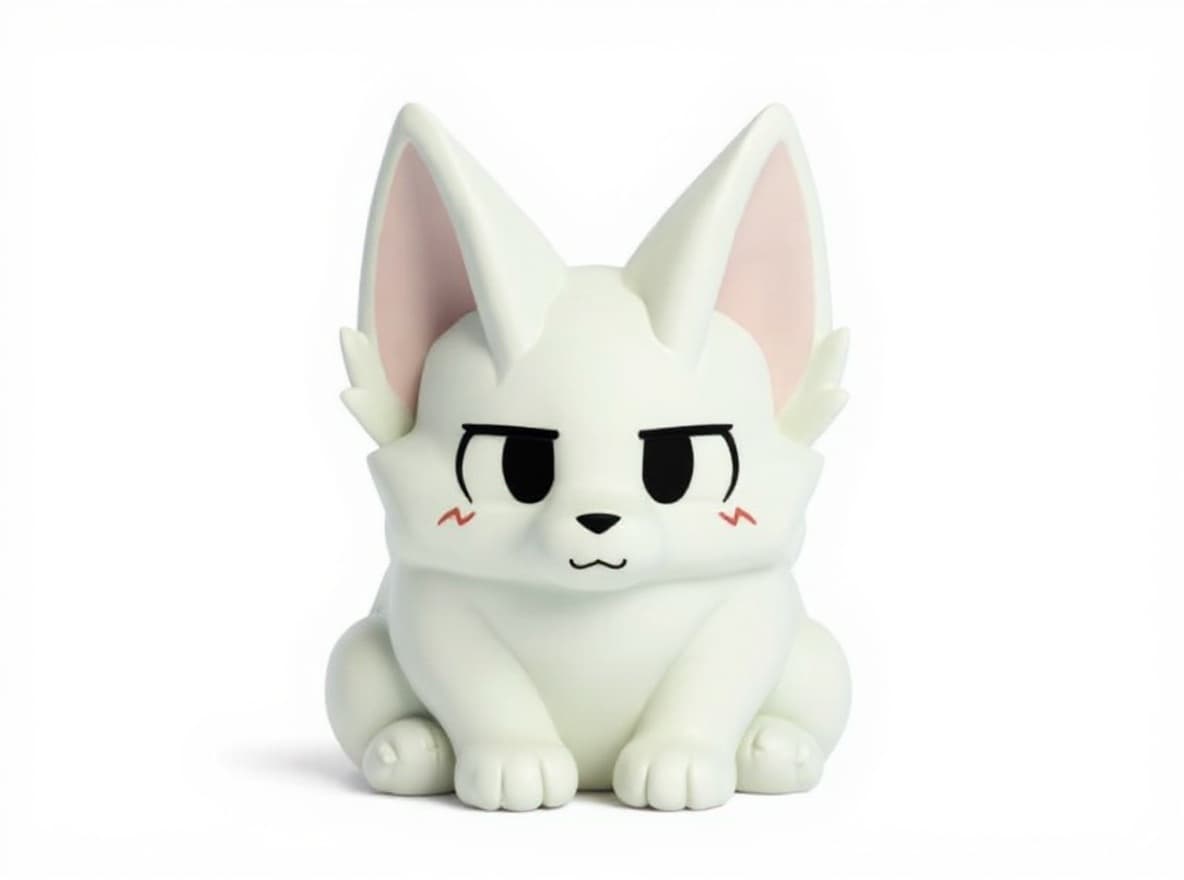 white cat figurine