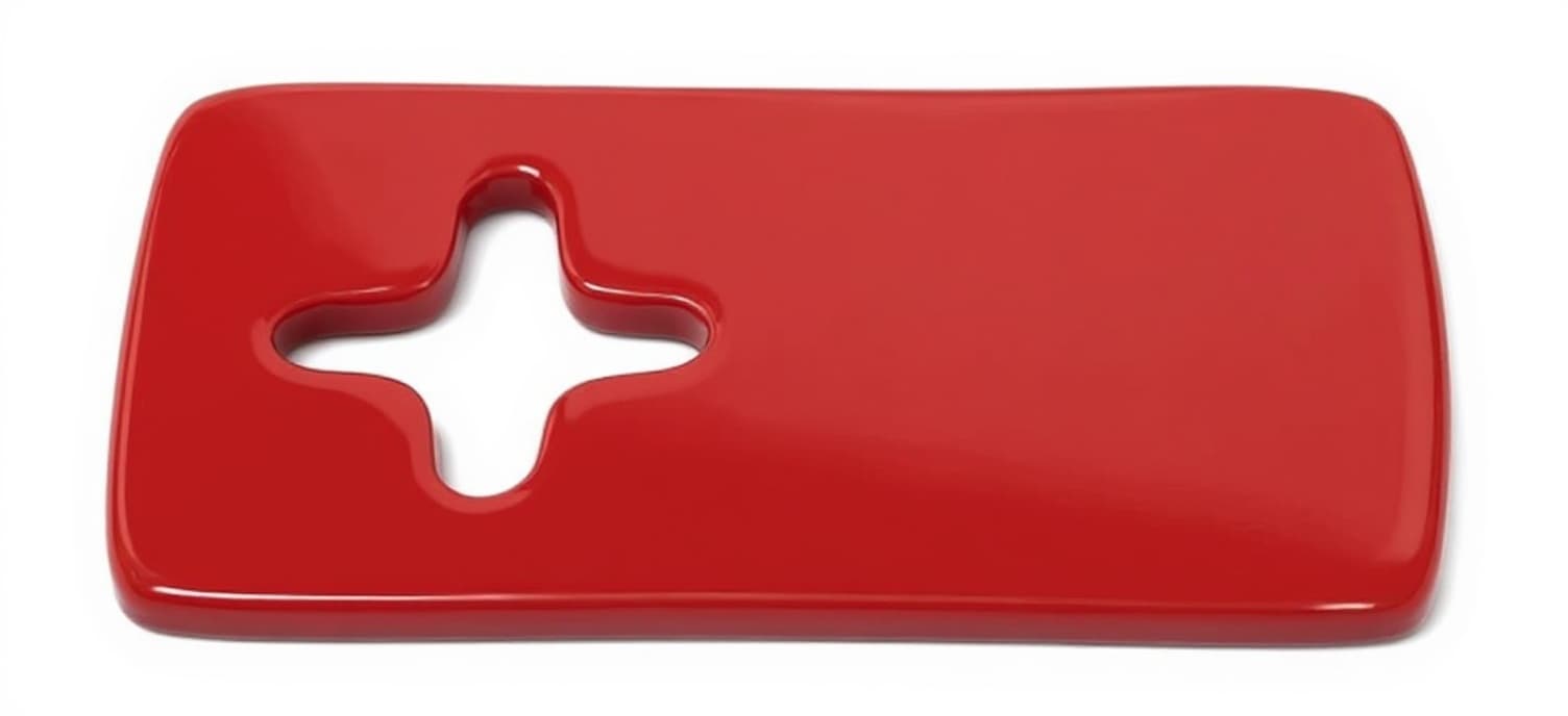 red plastic cutout