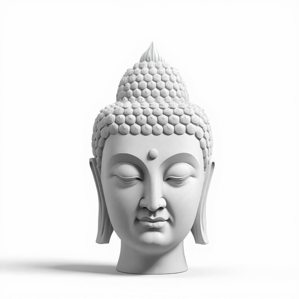 white buddha head