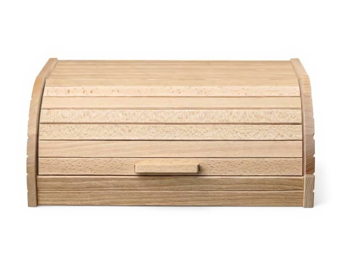 wooden bread box