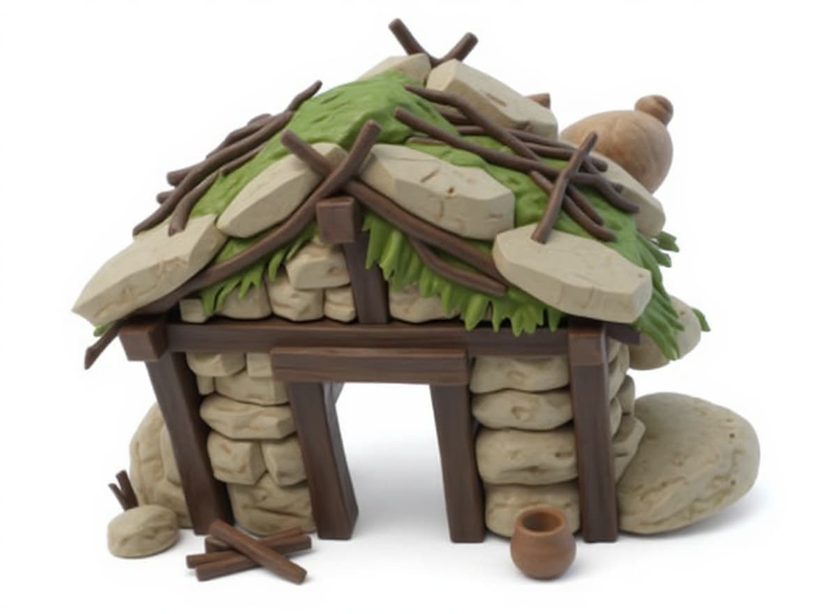 wooden hut