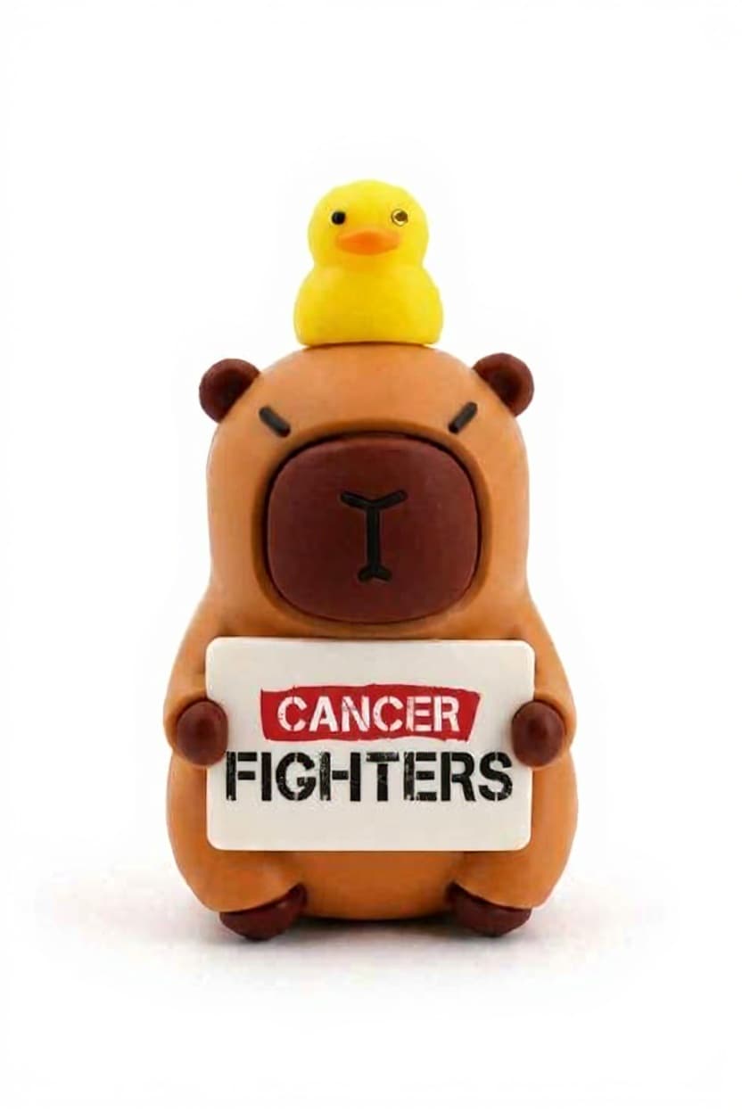 toy capybara holding