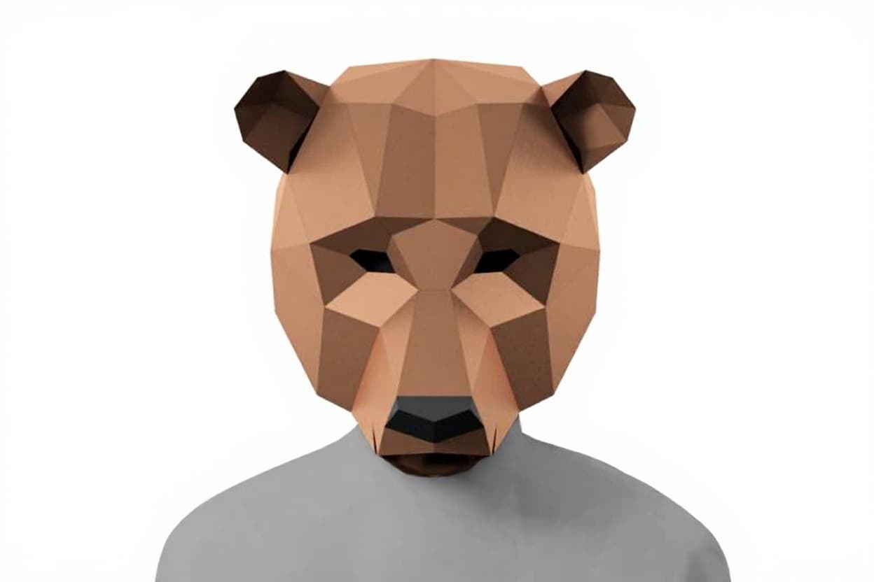 faceted bear mask