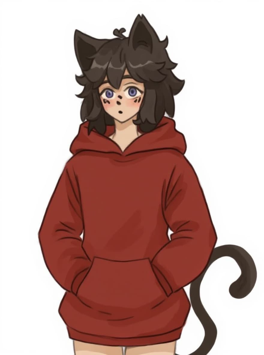 red hoodie
