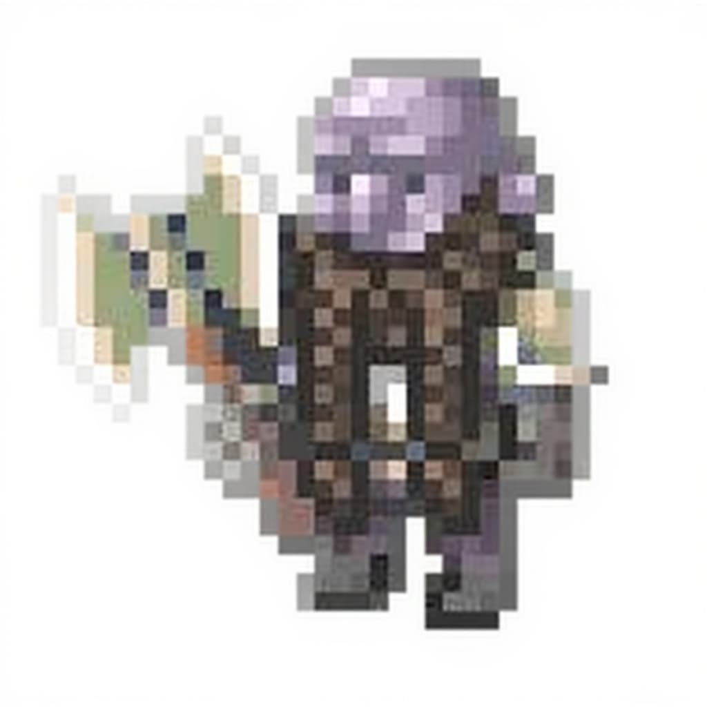 pixelated character