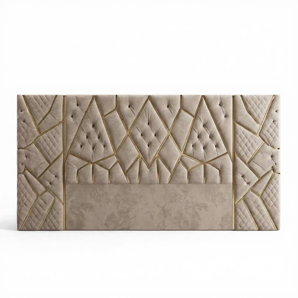 beige tufted headboard