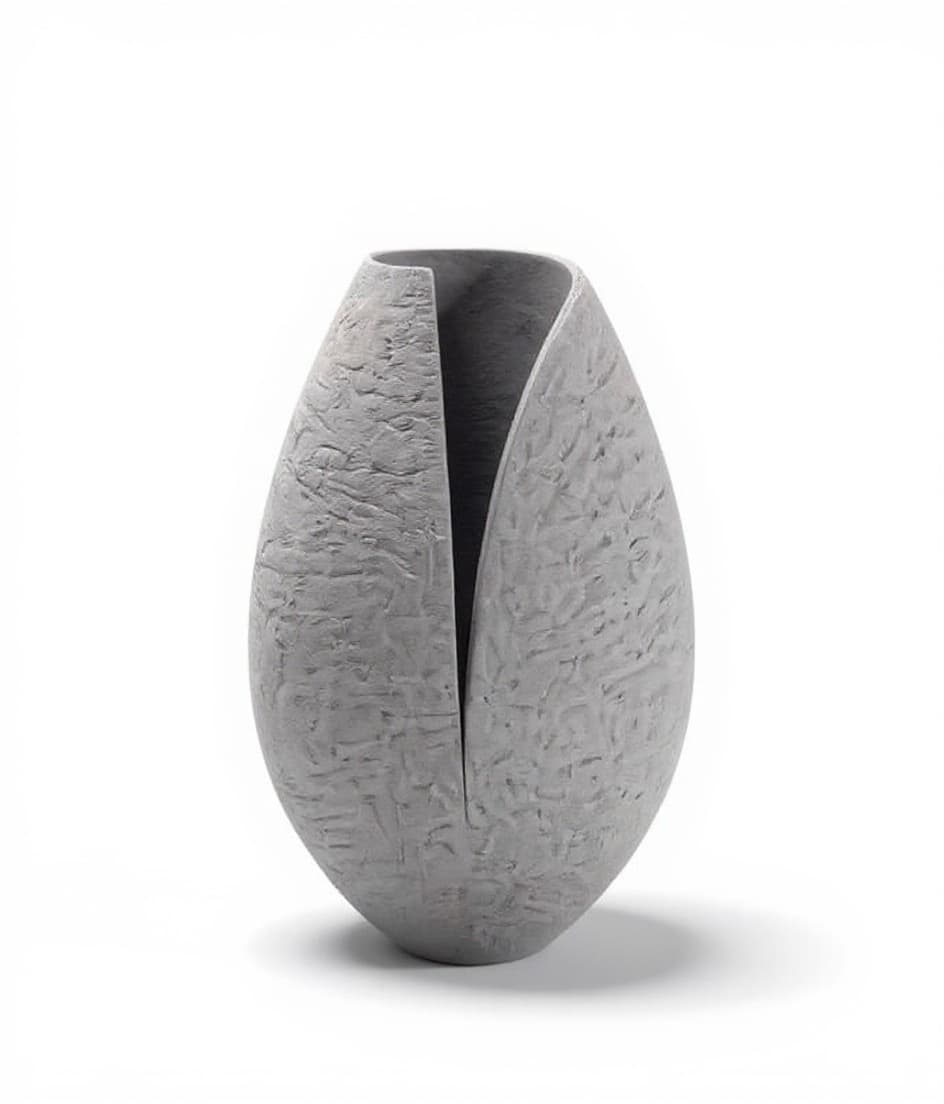 gray ceramic vase