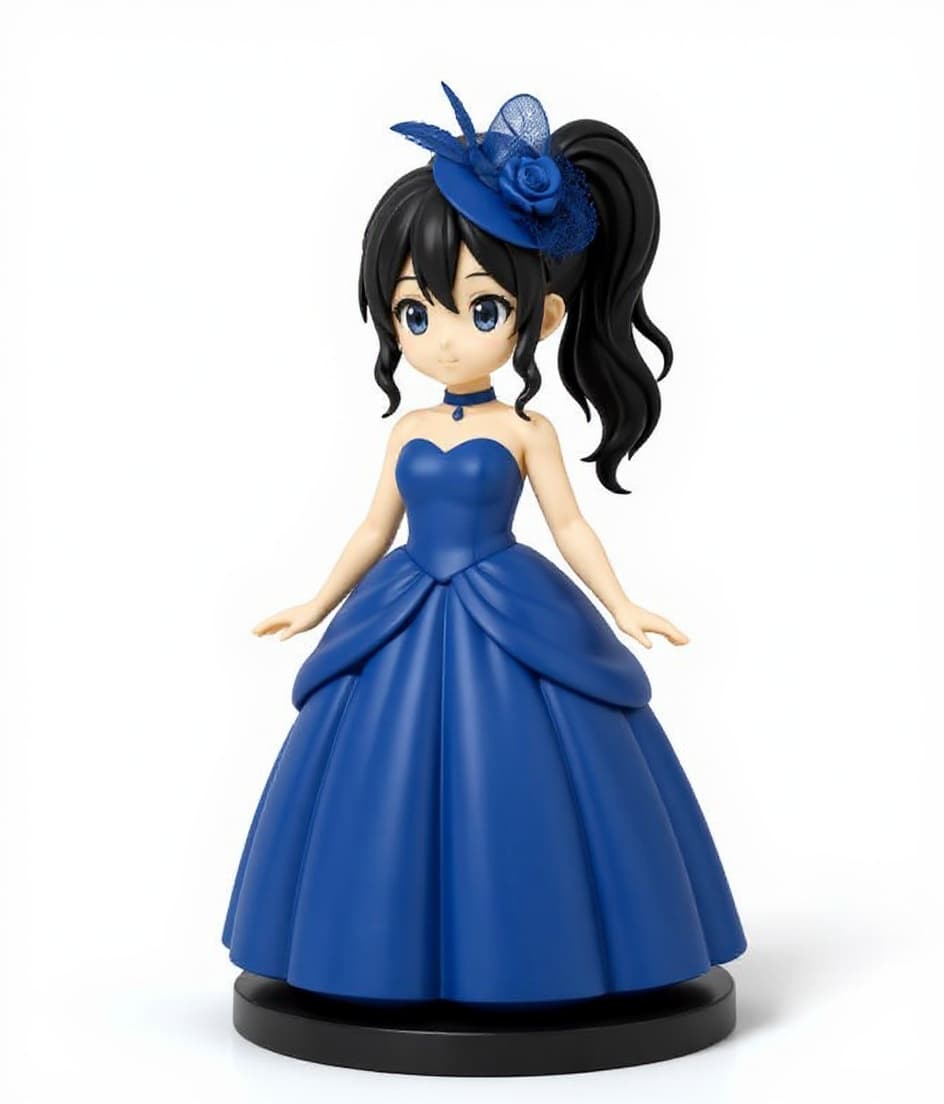 blue dress figurine