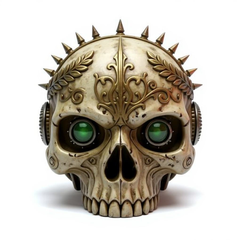 skull with green