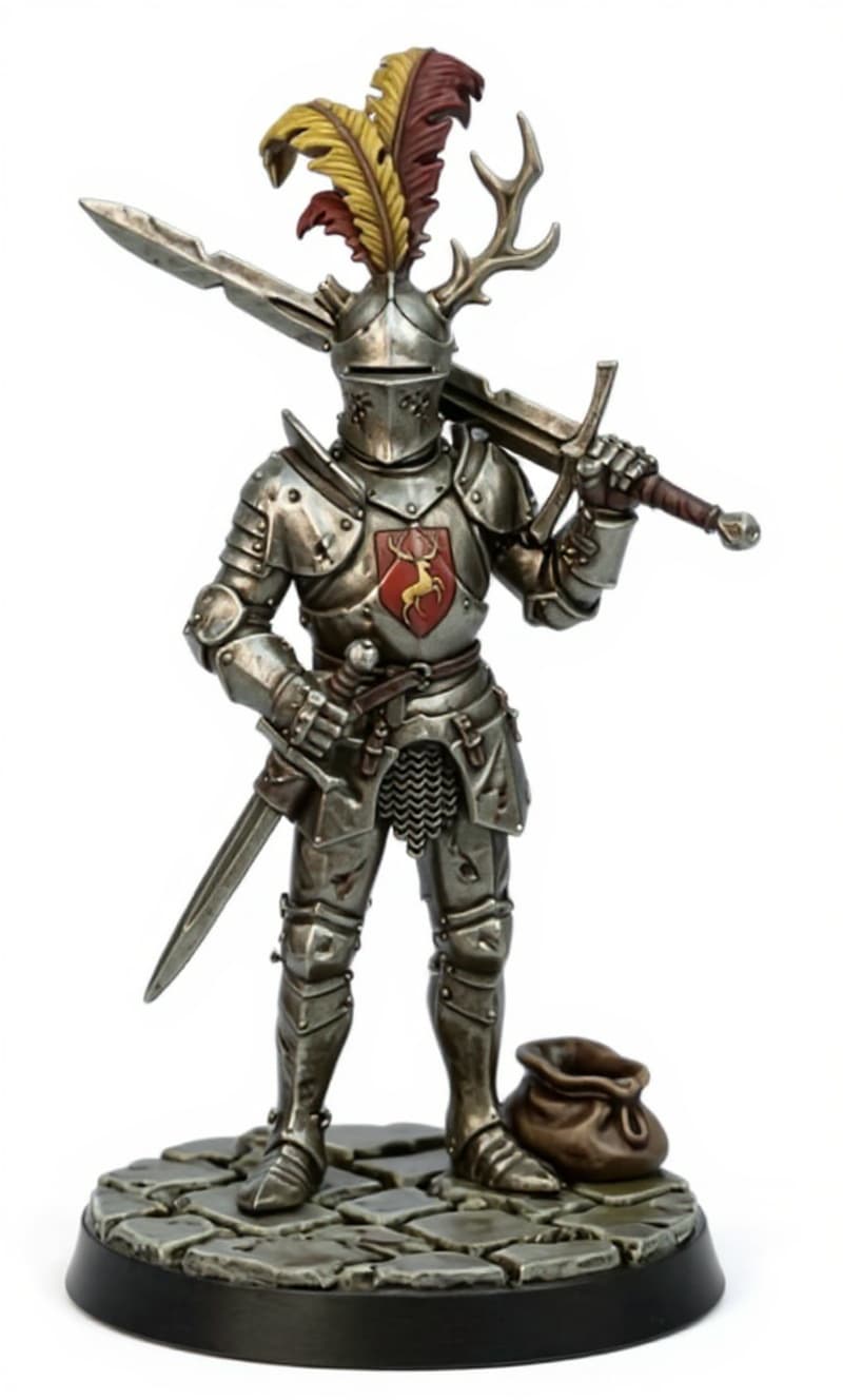 metal knight figurine