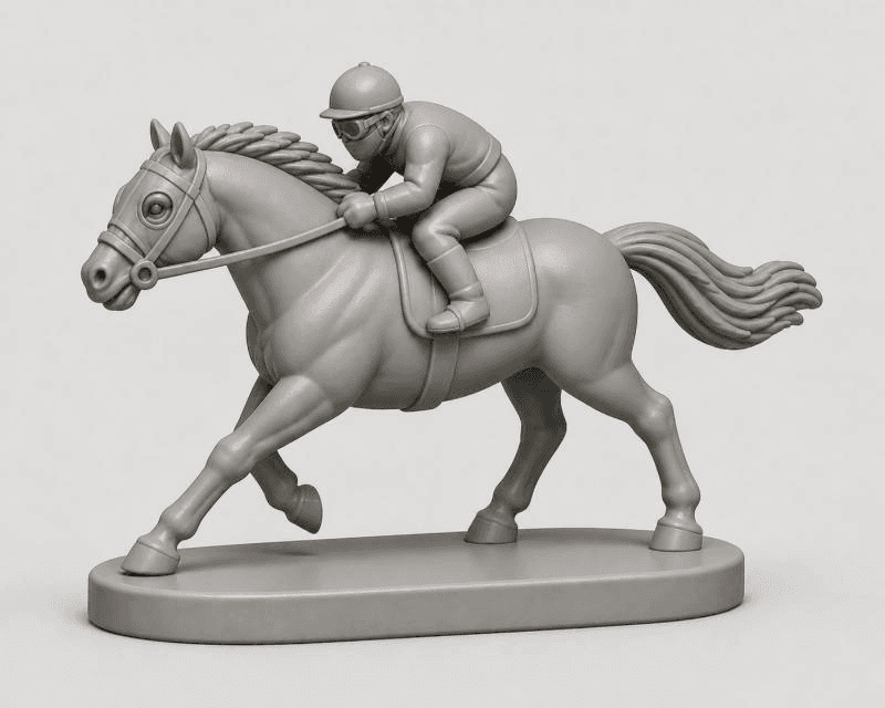 gray horse jockey