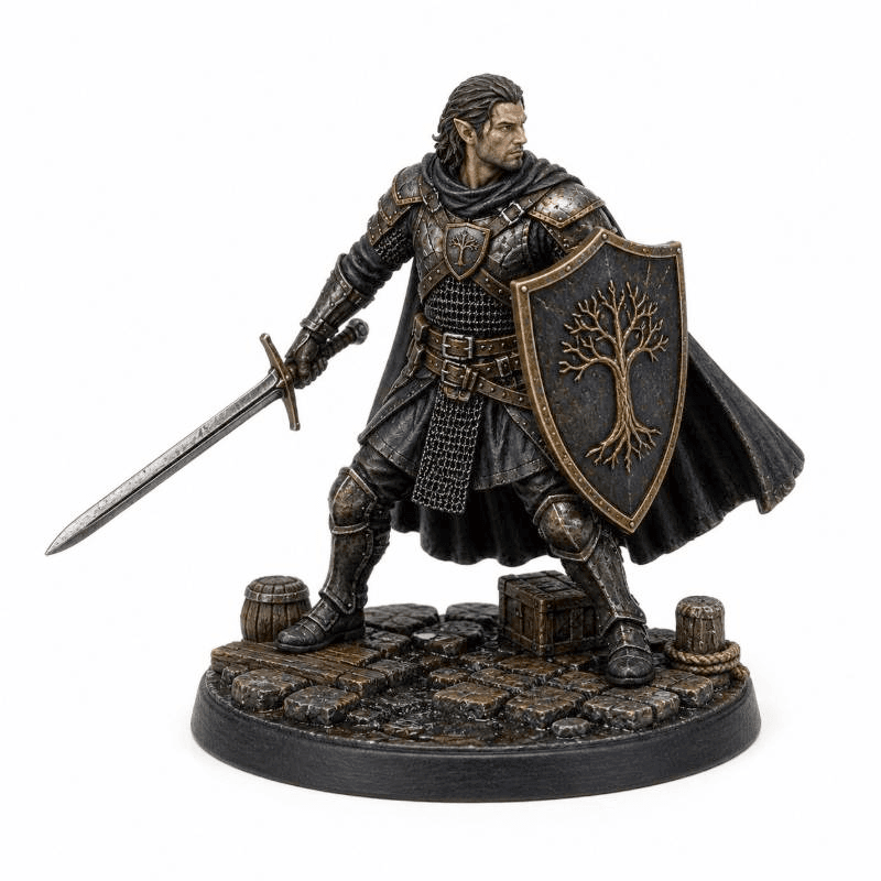 metal knight figurine
