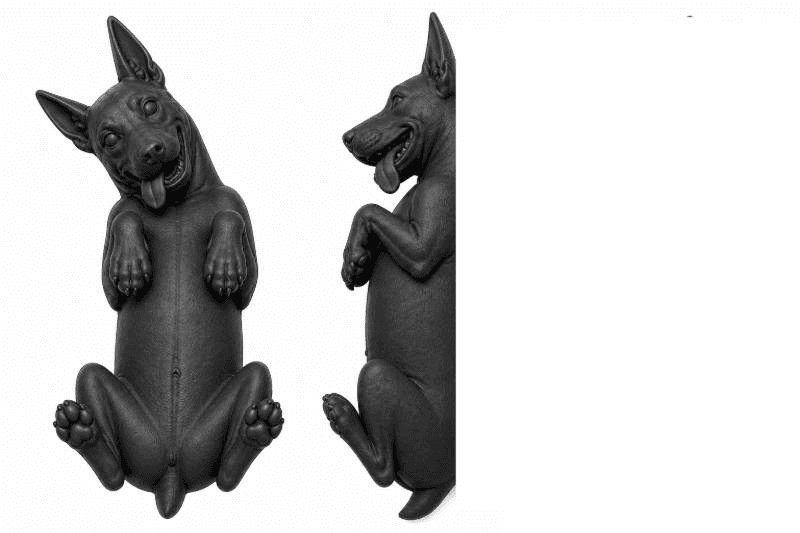 metal dog sculpture