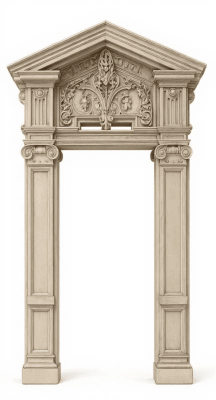 ornate wooden archway