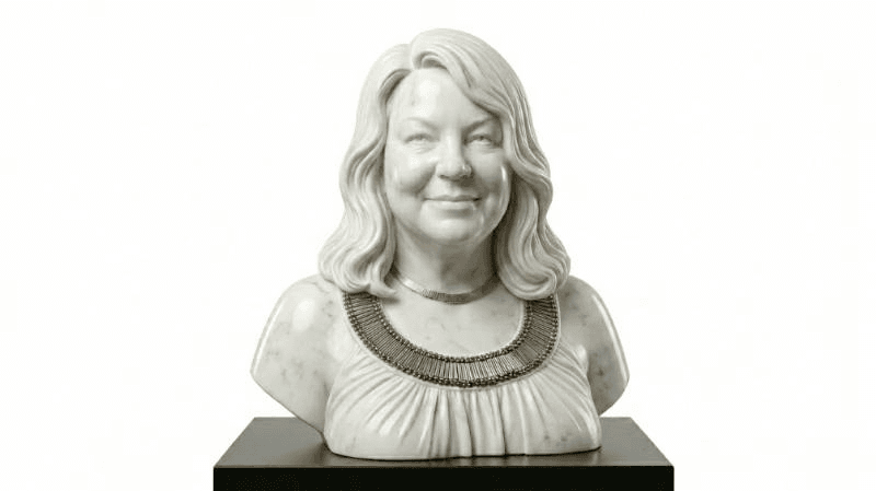 white marble bust