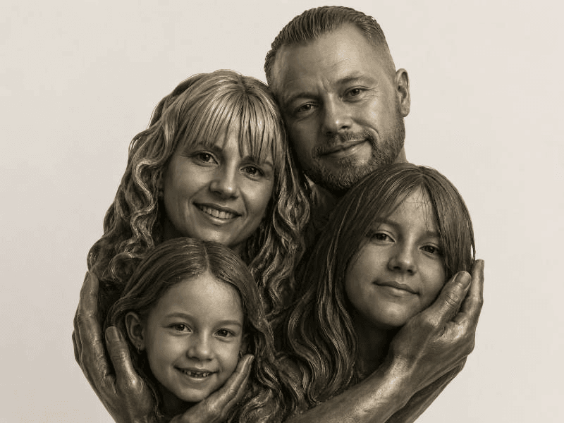 metal family portrait