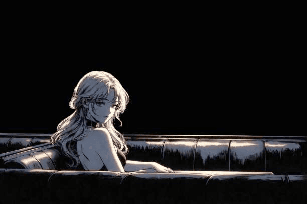 black leather couch