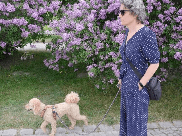 woman and dog