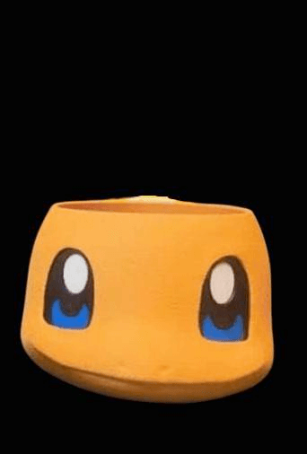 orange ceramic pot