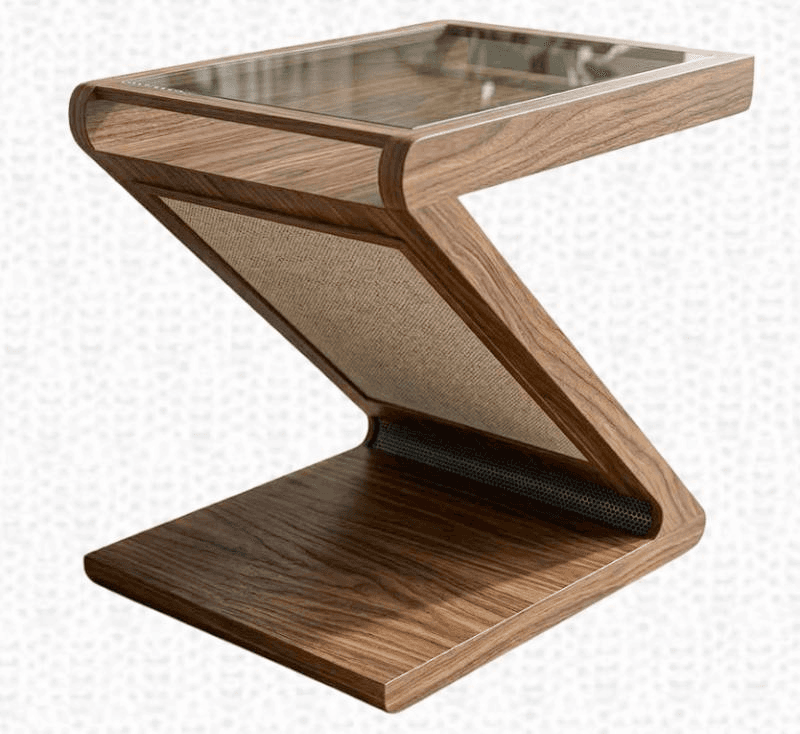 wooden glass-topped stand