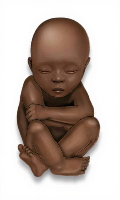 fetus, sleeping baby