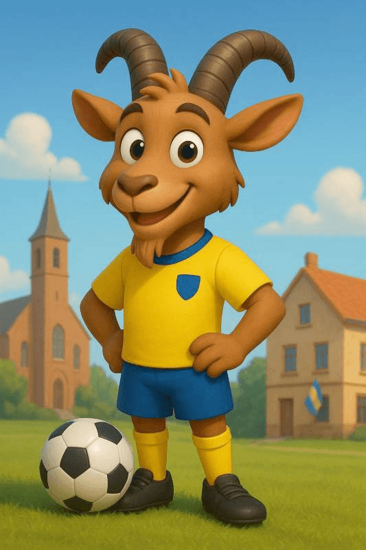 cartoon goat soccer