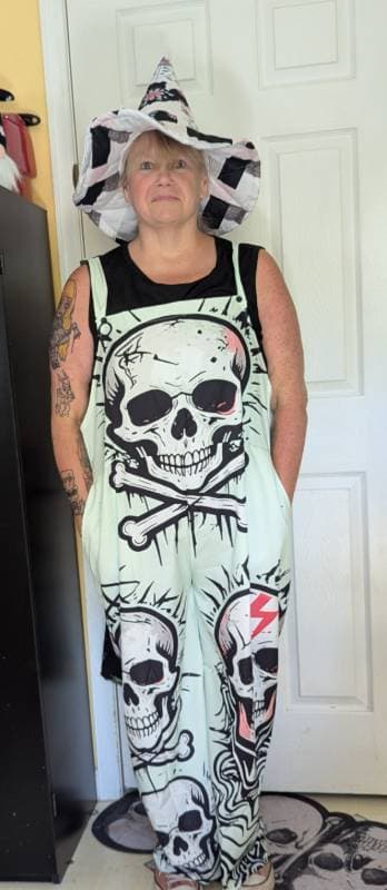 woman in skull-themed