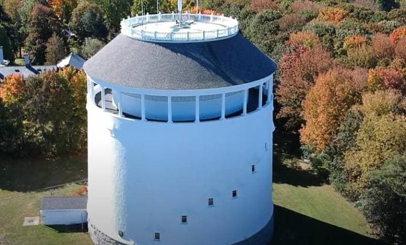 white cylindrical tower