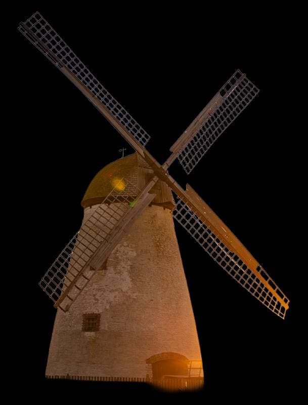 wooden windmill