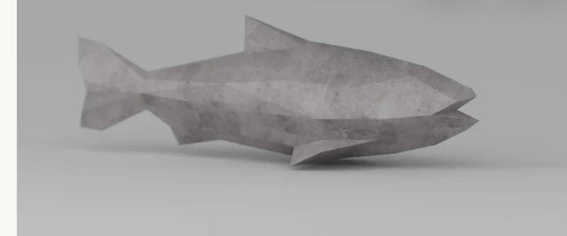 gray concrete fish