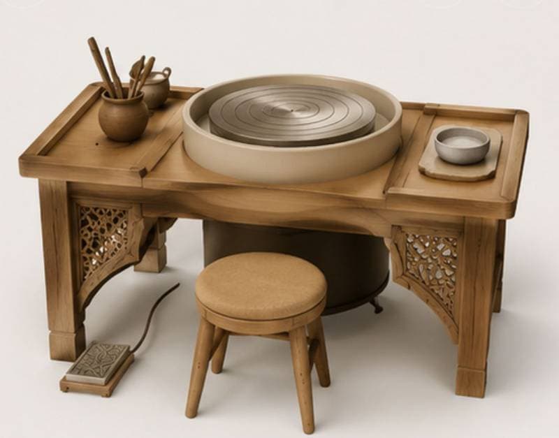 wooden pottery wheel