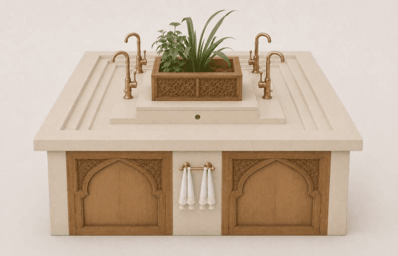 wooden sink
