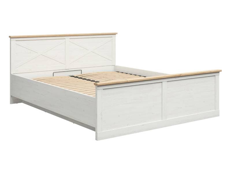 white wooden bed
