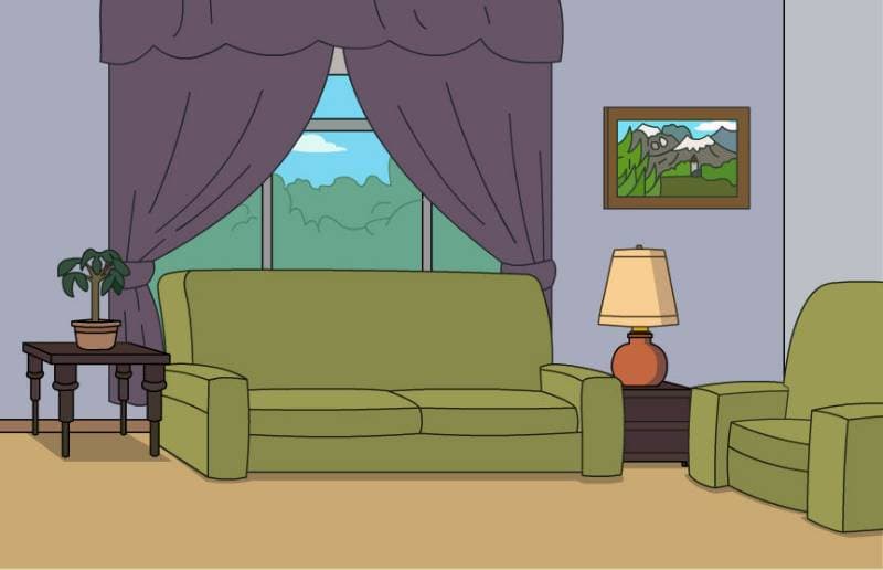 green couch