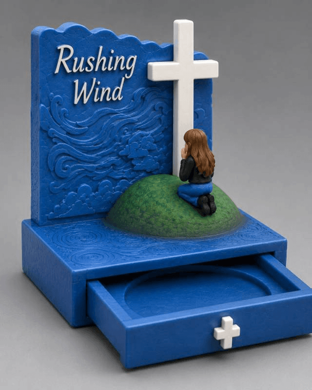 blue wooden box