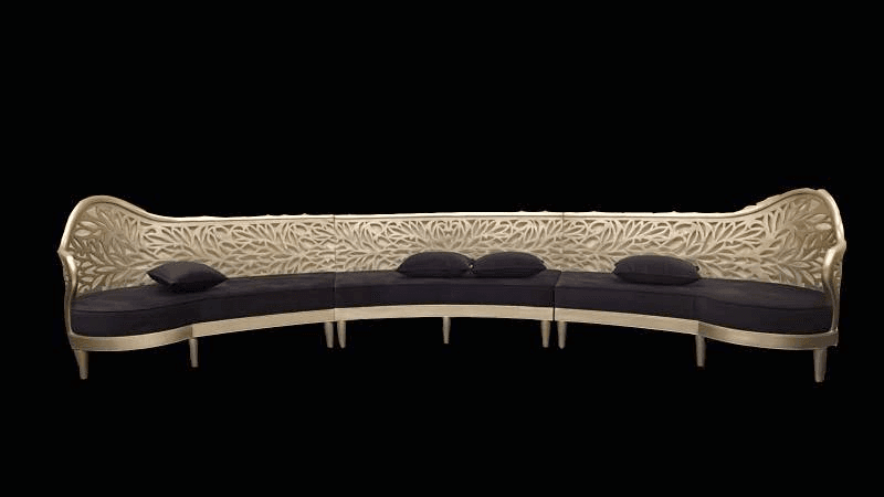 gold-leaf curved sofa